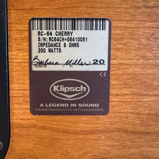 klipsch rc 64 center channel speaker pre owned used trade in