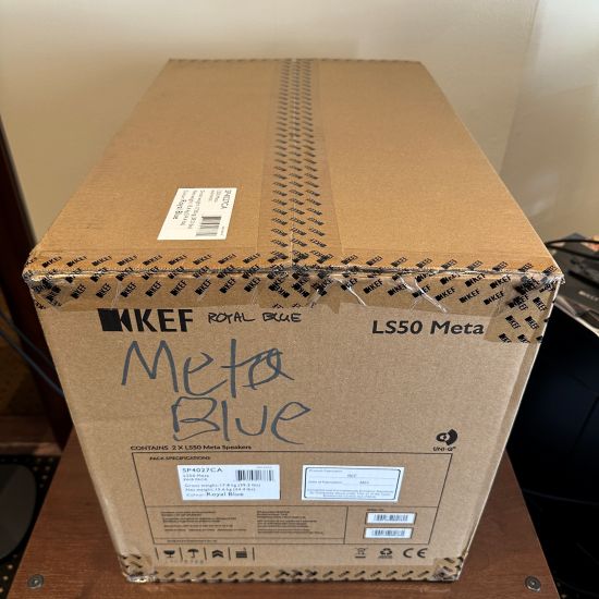 kef ls50 meta bookshelf speakers royal blue discontinued used pre owned trade in